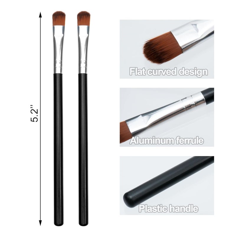 Quacc 6 PCS Little Make up Eyeshadow Brushes with Soft Synthetic Hairs, Flat Rounded Concealer Brush Eye Shadow Blending Brush for Concealer, Eyeshadow, Lipstick - Image 2